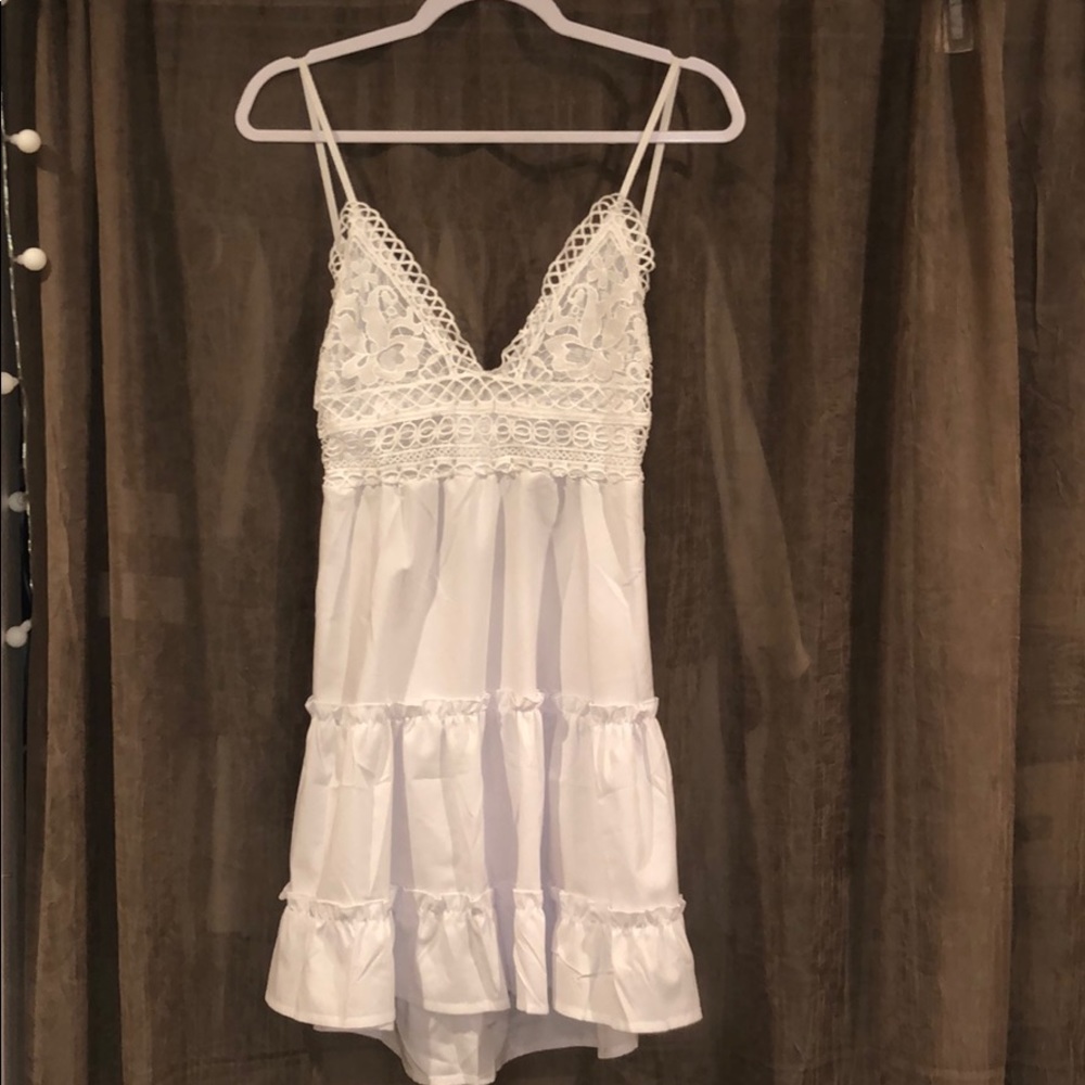 Floral lace swing dress